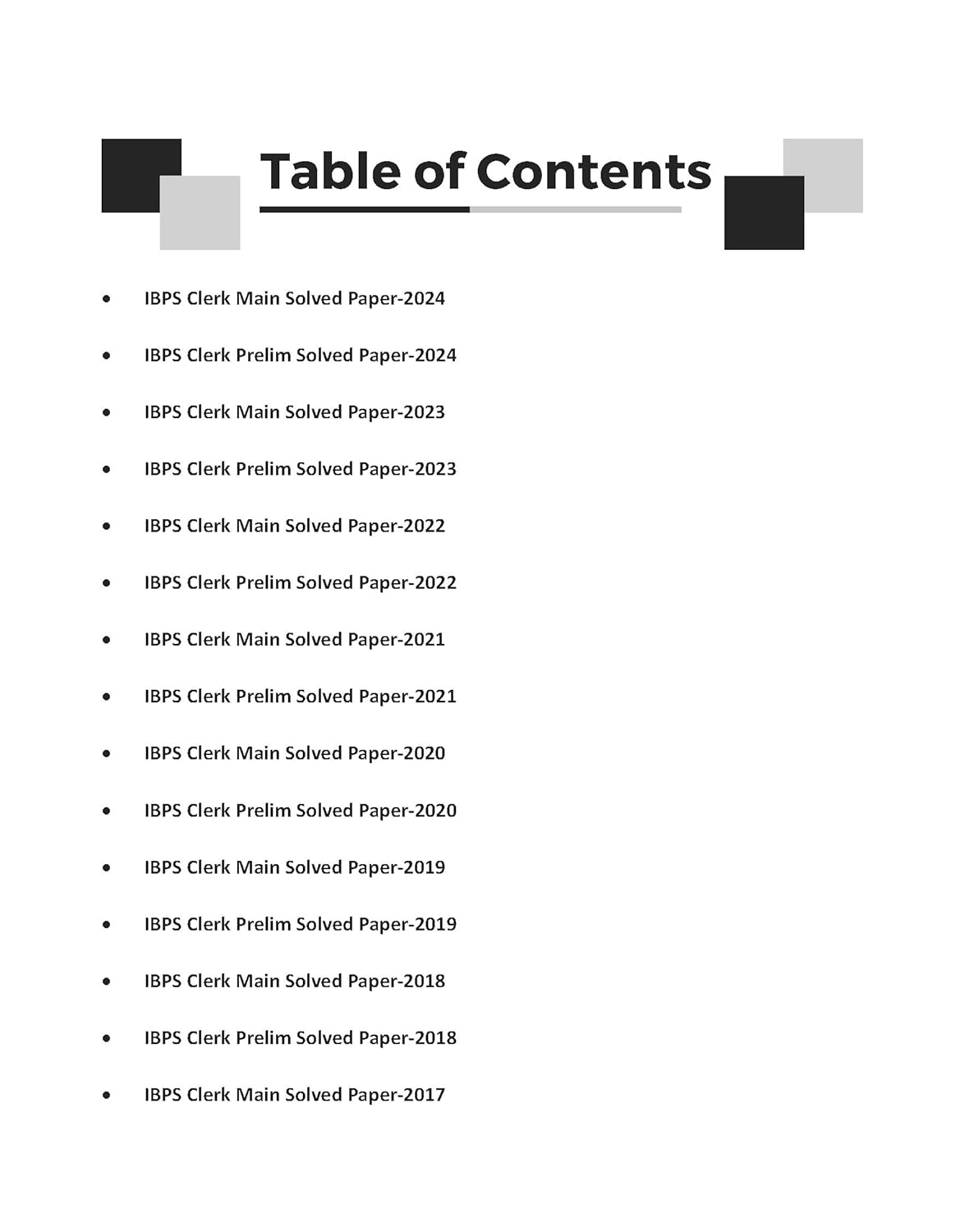 24 Year-wise IBPS Clerk Preliminary & Main Exams Previous Year Solved Papers (2024–2011) – 7th Editioni img 1