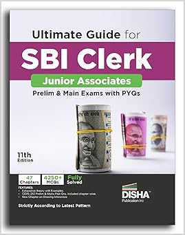 Disha Ultimate Guide for SBI Clerk Junior Associates Prelims & Mains with PYQs – 11th Edition