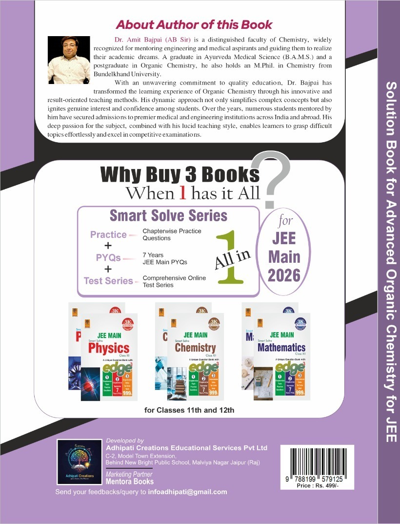 Solutions for Advanced Problems in Organic Chemistry for JEE - Back