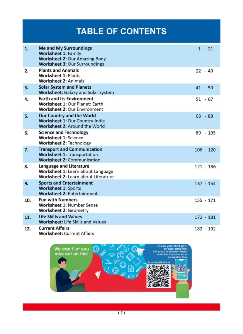 Oswaal One for All Workbook with Practice Worksheets Class 3 – General ...