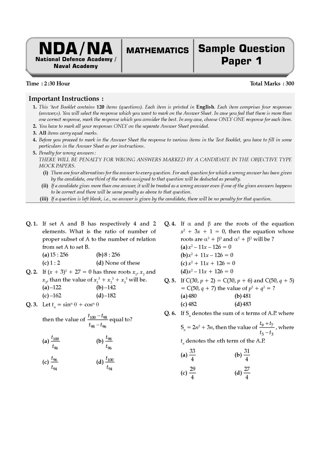 NDA-NA (National Defence Academy/Naval Academy) 17 Previous Solved Papers | Yearwise (2017-2025) (I & II) General Ability Test & Mathematics (Set of 2 Books) For 2026 Exam - Image 3