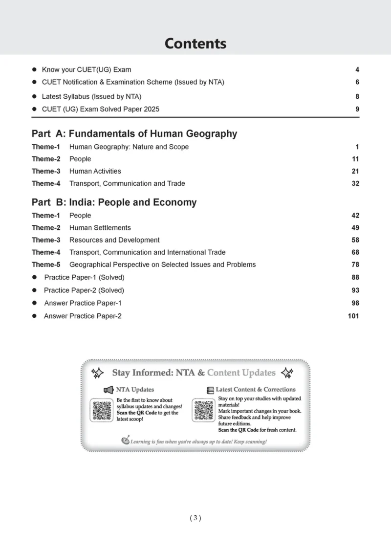 NTA CUET (UG) Chapter-wise Question Bank Geography For 2026 Exam (as ...