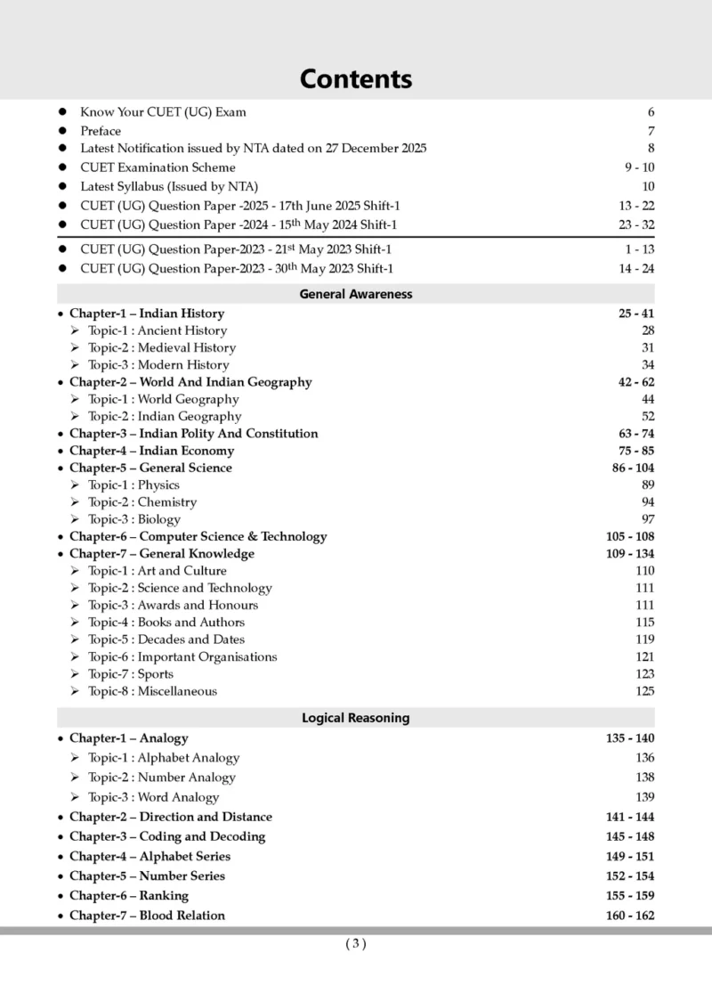 NTA CUET (UG) Chapter-wise Question Bank General Aptitude Test For 2026 ...