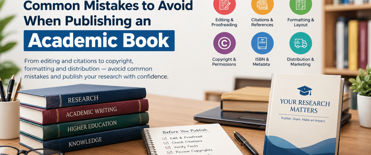 Common mistakes to avoid when publishing an academic book, including editing, formatting, citations, and copyright