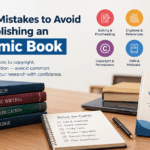 Common mistakes to avoid when publishing an academic book, including editing, formatting, citations, and copyright
